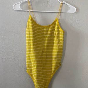 Yellow striped bodysuit